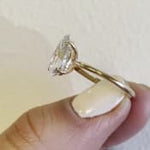 Load image into Gallery viewer, 3.00ct Pear Lab Grown Diamond Engagement Ring, IGI Certified Diamond, 14k Solid Gold, Teardrop Diamond Solitaire Bridal Engagement Ring