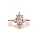 Load image into Gallery viewer, 14K Starburst Diamond Engagement Ring, IGI Certified Diamond, 14K Gold, Vintage Dainty Ring, Art Deco Cluster Anniversary Ring,