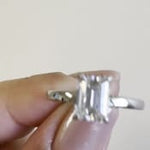 Load image into Gallery viewer, 1.00ct Emerald Cut Diamond Engagement Ring, Emerald Cut Solitaire Ring, Genuine Lab Diamond IGI Certified, 14k Gold, Diamond Emerald Cut