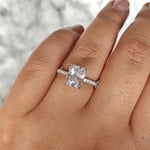 Load image into Gallery viewer, 2.50ct Radiant Cut Lab Diamond Engagement Ring: 14k Solid Gold Bridal Ring, IGI Certified