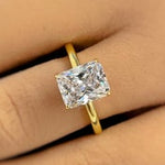 Load image into Gallery viewer, 2.50ct Radiant Cut Diamond Engagement Ring, IGI Certified Radiant Cut, Bridal Solitaire, Radiant Cut Lab Diamond Engagement Ring