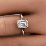 Load image into Gallery viewer, 2.00ct Emerald Cut Diamond Engagement Ring, Emerald Cut Solitaire Ring, Genuine Lab Diamond IGI Certified, 14k Gold, Diamond Emerald Cut
