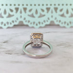 Load image into Gallery viewer, Emerald Cut Diamond Engagement Ring Emerald Cut Diamond Halo Engagement Ring Simulated Diamond Ring Emerald Halo Engagement Ring