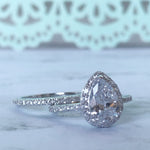 Load image into Gallery viewer, 2.00ct Pear Shape Halo Ring Set, Pear Proposal Ring, Teardrop Wedding Ring, Promise Ring Pear Diamond Ring, Pear Engagement Ring