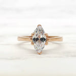 Load image into Gallery viewer, 1.00ct Marquise Solitaire Engagement Ring, Marquise Ring, Simple Marquise Minimalist Wedding Ring, Promise Ring