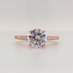 Load image into Gallery viewer, 2.00ct Round Moissanite Engagement Ring, 4 Prong Engagement Ring, Solitaire Round Brilliant Moissanite Ring, Moissanite Sterling Silver Ring