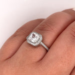 Load image into Gallery viewer, 1.25ct Princess Diamond Engagement Ring, Princess Diamond Halo Square Ring, Wedding Ring, Princess Engagement Ring