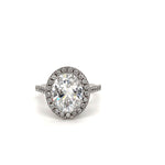 Load image into Gallery viewer, 3.50ct Oval Diamond Halo Engagement Ring, Simulated Diamond Oval Halo Ring, Oval Statement Ring, Sterling Silver, Gold Vermeil / OLIVIA