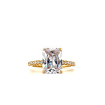Load image into Gallery viewer, 2.50ct Radiant Cut Moissanite Engagement Ring, Radiant Solitaire Ring, Moissanite, Sterling Silver, Gold, Rose Gold Vermeil