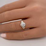 Load image into Gallery viewer, 3 Diamond Engagement Ring, Triple Stone Ring, Dainty Engagement Ring, Minimalist, 1.50ct 3 Diamonds, Lab Grown, 14k Gold