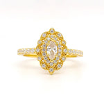 Load image into Gallery viewer, Dainty Marquise Art Deco Engagement Ring, Marquise Flower Ring, Marquise Dainty Minimalist Ring, Promise Ring, Dainty Milgrain Ring
