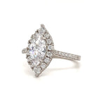 Load image into Gallery viewer, Marquise Diamond Engagement Ring, Marquise Halo Engagement Ring, Simple Minimalist Ring, Simulated Diamonds, Sterling Silver with Vermeil