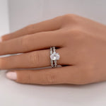Load image into Gallery viewer, 1.50ct Oval Art Deco Engagement Ring Set, Bridal Set, Simulated Diamonds in Sterling Silver with Art Deco Design