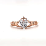 Load image into Gallery viewer, Irish Claddagh Promise Ring, Heart Simulated Diamond Accent Claddagh Engagement Ring, Traditional Irish Ring