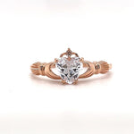 Load image into Gallery viewer, Irish Claddagh Promise Ring, Heart Simulated Diamond Accent Claddagh Engagement Ring, Traditional Irish Ring