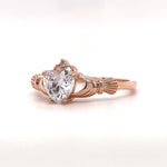 Load image into Gallery viewer, Irish Claddagh Promise Ring, Heart Simulated Diamond Accent Claddagh Engagement Ring, Traditional Irish Ring