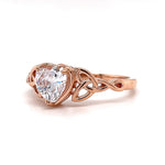 Load image into Gallery viewer, Heart Celtic Knot Promise Ring, Triquetra Ring Claddagh, Traditional Irish Ring, Engagement Ring, Heart Diamond Ring