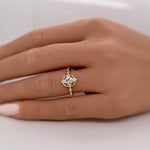 Load image into Gallery viewer, 0.50ct Oval Dainty Art Deco Ring, Minimalist Dainty Star Ring, Marquise Design Ring, Tiny Art Deco Ring, Sterling Silver with Vermeil