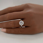 Load image into Gallery viewer, 2.00ct Solitaire Engagement Ring, Beaded Halo, Hidden Halo Ring, Art Deco Solitaire Round Brilliant, Milgrain Halo