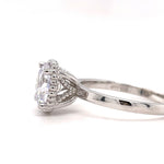 Load image into Gallery viewer, 2.00ct Solitaire Engagement Ring, Beaded Halo, Hidden Halo Ring, Art Deco Solitaire Round Brilliant, Milgrain Halo