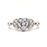 Load image into Gallery viewer, Heart Celtic Knot Promise Ring, Triquetra Ring Claddagh, Traditional Irish Ring, Engagement Ring, Heart Diamond Ring