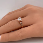 Load image into Gallery viewer, Heart Celtic Knot Promise Ring, Triquetra Ring Claddagh, Traditional Irish Ring, Engagement Ring, Heart Diamond Ring