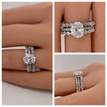 Load image into Gallery viewer, 2.00ct Oval Art Deco Engagement Ring Set, 3 Ring Solitaire Ring Twisted Band Set, Solitaire Art Deco Engagement Set
