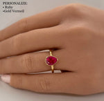 Load image into Gallery viewer, 1.00ct Moissanite Pear Engagement Ring Solitaire Sterling Silver with Vermeil Tear Drop Proposal Ring Simple Rope, Minimalist, Wedding Ring