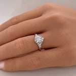 Load image into Gallery viewer, Art Deco Moissanite Engagement Ring, Moissanite Engagement Ring, Wedding Ring, Art Deco Moissanite Ring, Sterling Silver, Vermeil, 14k Gold