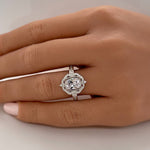 Load image into Gallery viewer, Radiant Cut Art Deco Engagement Ring, Unique Vintage Art Nouveau Engagement Ring, Radiant Cut Art Deco Halo Ring