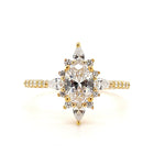 Load image into Gallery viewer, Starburst Engagement Ring Ring, Vintage Dainty Ring, Star Ring, Art Deco, Flower Cluster Anniversary Ring