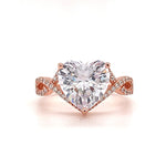 Load image into Gallery viewer, 3.00ct Heart Engagement Ring, Infinity Heart Rose Gold Ring, Heart Diamond Statement Ring, Large Heart Ring, Infinity Engagement Ring