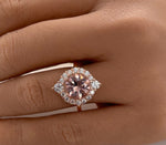 Load image into Gallery viewer, 2.00ct Antique Engagement Ring, Marquise Halo Wedding Ring Simulated Diamond, Large Round Brilliant Engagement Ring