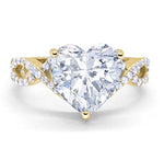 Load image into Gallery viewer, 3.00ct Heart Engagement Ring, Infinity Heart Rose Gold Ring, Heart Diamond Statement Ring, Large Heart Ring, Infinity Engagement Ring