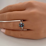 Load image into Gallery viewer, 1.00ct Oval Mystic Topaz Engagement Ring / Oval Rainbow Topaz / Sterling Silver / Proposal Ring Wedding Ring