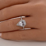 Load image into Gallery viewer, Kite Diamond Engagement Ring, Triangle Halo Engagement Ring, Pear Diamond Halo Ring, Kite Statement Ring, Coffin Unique Engagement Ring