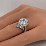 Load image into Gallery viewer, Art Deco Cushion Engagement Ring, Cushion Cut Diamond, Antique Ring, Wedding Ring, Art Deco Halo Proposal Ring