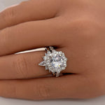 Load image into Gallery viewer, Art Deco Cushion Engagement Ring, Cushion Cut Diamond, Antique Ring, Wedding Ring, Art Deco Halo Proposal Ring