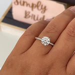 Load image into Gallery viewer, 2.00ct Round Moissanite Engagement Ring, 4 Prong Engagement Ring, Solitaire Round Brilliant Moissanite Ring, Moissanite Sterling Silver Ring