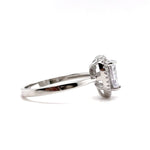 Load image into Gallery viewer, 1.00ct Heart Diamond Halo Engagement Ring, Heart Bridal Ring, Proposal Ring, Simple Heart Ring, Sterling Silver with Simulated Diamonds