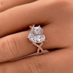 Load image into Gallery viewer, 3.00ct Heart Engagement Ring, Infinity Heart Rose Gold Ring, Heart Diamond Statement Ring, Large Heart Ring, Infinity Engagement Ring