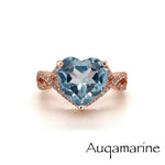 Load image into Gallery viewer, 3.00ct Heart Engagement Ring, Infinity Heart Rose Gold Ring, Heart Diamond Statement Ring, Large Heart Ring, Infinity Engagement Ring
