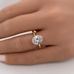 Load image into Gallery viewer, 2.50ct Oval Moissanite Engagement Ring, Solitaire Oval Moissanite Ring, Sterling Silver with Vermeil