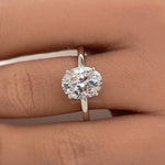 Load image into Gallery viewer, 2.50ct Oval Moissanite Engagement Ring, Solitaire Oval Moissanite Ring, Sterling Silver with Vermeil