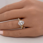 Load image into Gallery viewer, 2.50ct Oval Moissanite Engagement Ring, Solitaire Oval Moissanite Ring, Sterling Silver with Vermeil