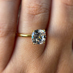 Load image into Gallery viewer, 3.00ct Cushion Cut Moissanite Engagement Ring, Cushion Cut Moissanite, Solitaire Ring, Sterling Silver with Vermeil