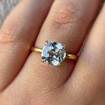 Load image into Gallery viewer, 3.00ct Cushion Cut Moissanite Engagement Ring, Cushion Cut Moissanite, Solitaire Ring, Sterling Silver with Vermeil