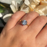 Load image into Gallery viewer, 3.00ct Cushion Cut Moissanite Engagement Ring, Cushion Cut Moissanite, Solitaire Ring, Sterling Silver with Vermeil