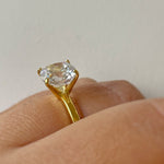 Load image into Gallery viewer, 3.00ct Cushion Cut Moissanite Engagement Ring, Cushion Cut Moissanite, Solitaire Ring, Sterling Silver with Vermeil