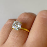 Load image into Gallery viewer, 3.00ct Cushion Cut Moissanite Engagement Ring, Cushion Cut Moissanite, Solitaire Ring, Sterling Silver with Vermeil